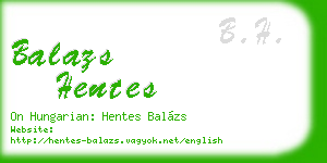 balazs hentes business card